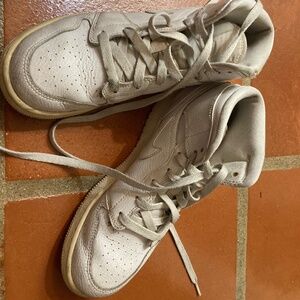 Nike Retro Air Force  High Tops—AIR JORDAN 1 MID TRIPLE WHITE GS